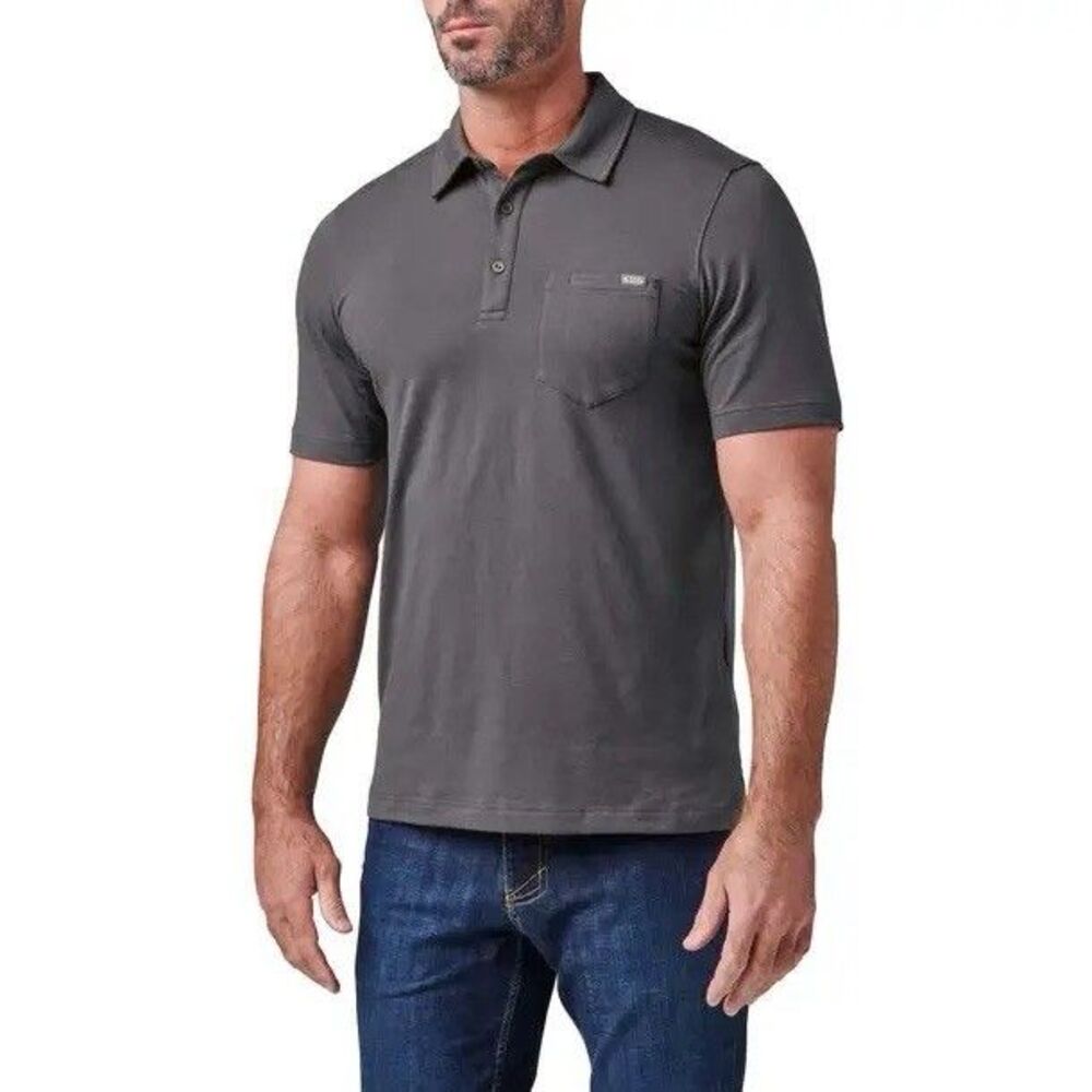 5.11 Tactical Kane Performance Short Sleeve Polo Shirt Mens L Gray Flint